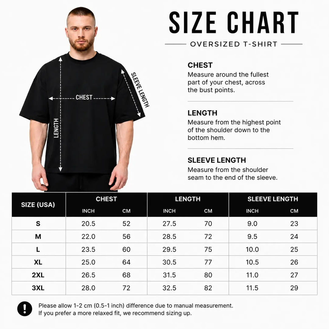 Men's Premium Oversized Pump Cover | Heavyweight 100% Cotton Gym T-Shirt