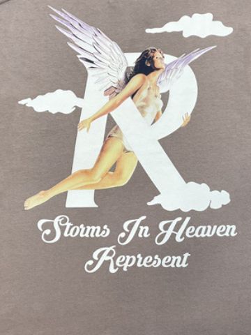 Correct Version Short Sleeve Angel Print High Street Pure Cotton Light Luxury Men And Women Couple Loose